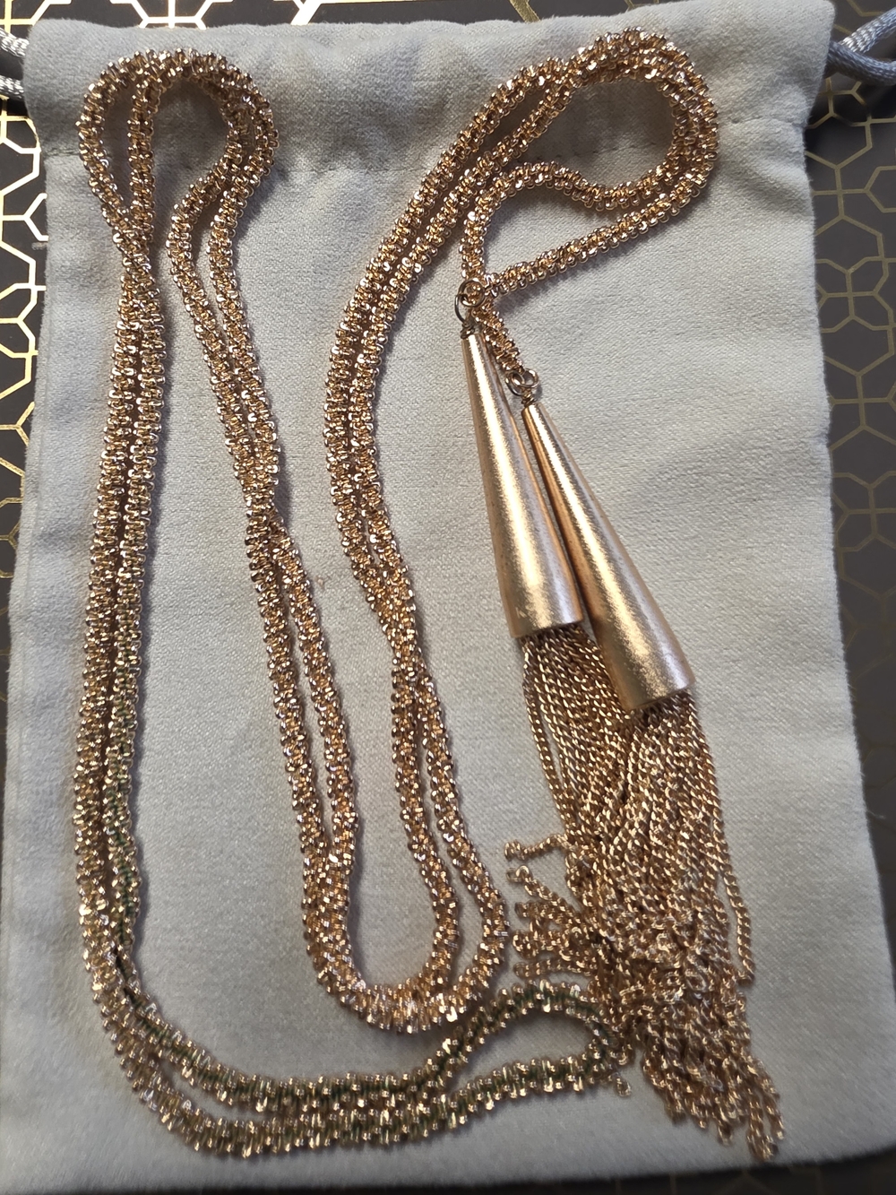Kendra Scott Rose Gold Phara Lariat Tassel Necklace